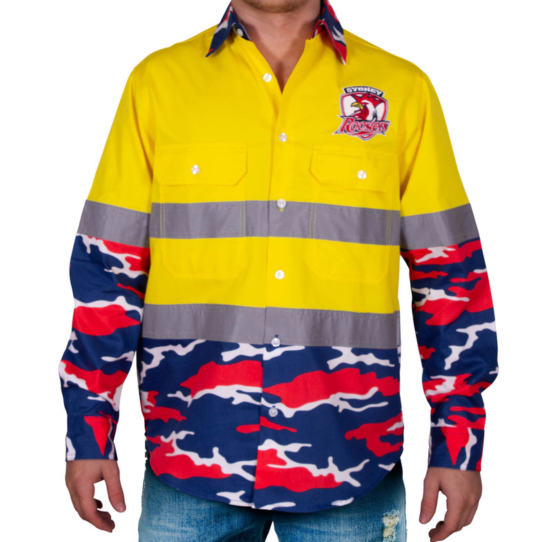 Sydney Roosters Hi-Vis Camo Work-Shirt - Men's