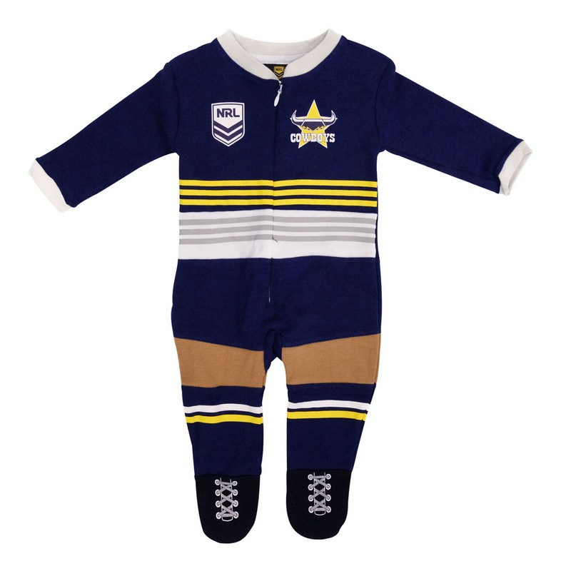 North Queensland Cowboys Zippered Footysuit / Romper - Baby North Queensland Cowboys Zippered Footysuit / Romper - Baby
