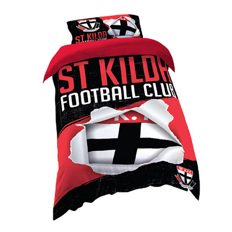 St Kilda Saints Quilt / Doona Cover Set - Single Bed St Kilda Saints Quilt / Doona Cover Set - Single Bed