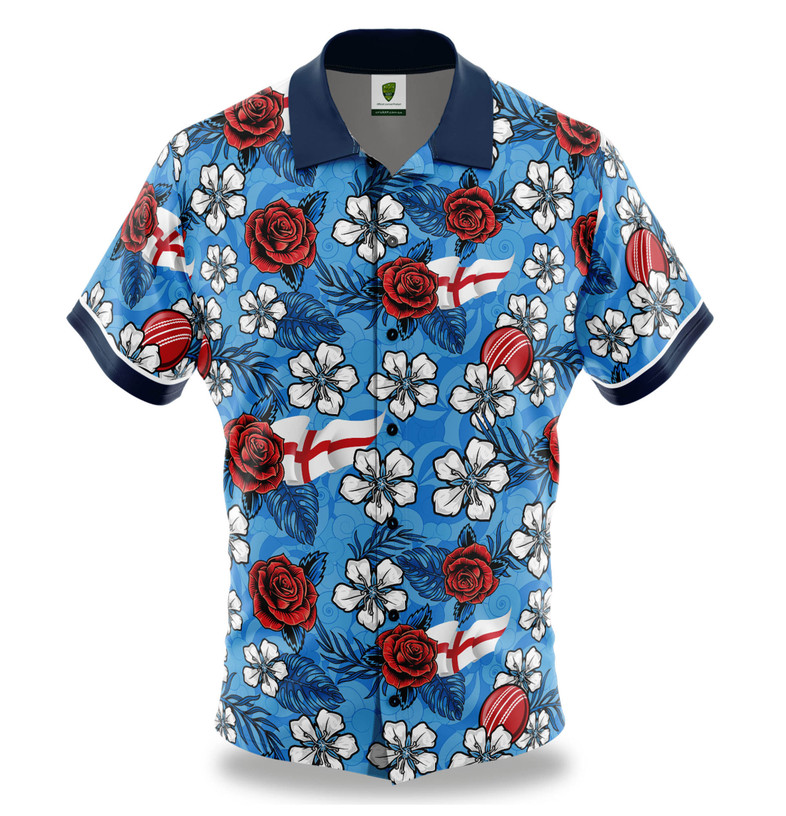 Cricket Australia 'England Rose' Hawaiian Shirt - Men's
