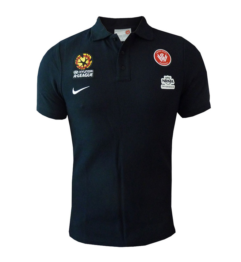 Western Sydney Wanderers FC Core Polo Shirt - Black - Men's