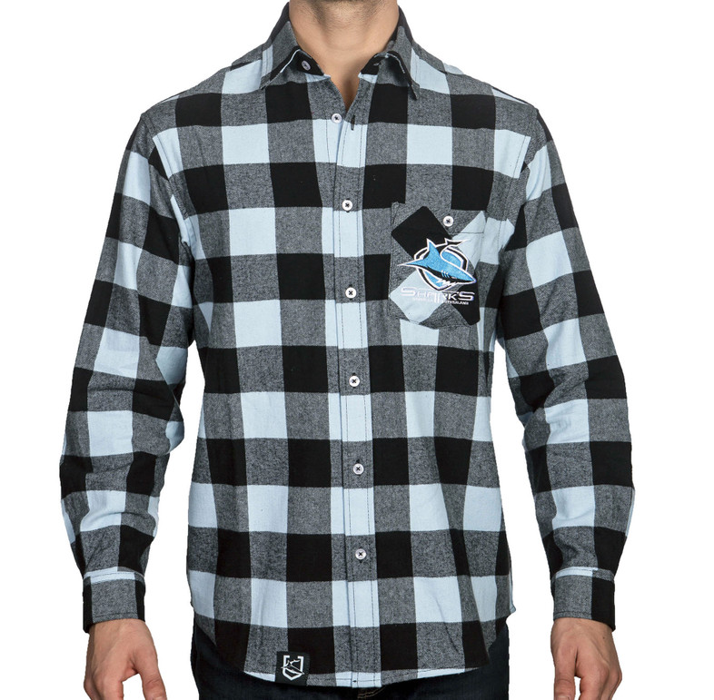 Cronulla Sharks 'Lumberjack' Flannel Shirt - Men's Cronulla Sharks 'Lumberjack' Flannel Shirt - Men's