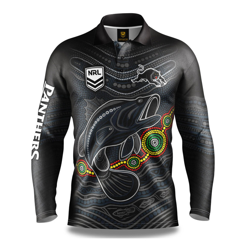 Penrith Panthers 'Jumping Barra' Fishing / Outdoor Shirt - Men's Penrith Panthers 'Jumping Barra' Fishing / Outdoor Shirt - Men's