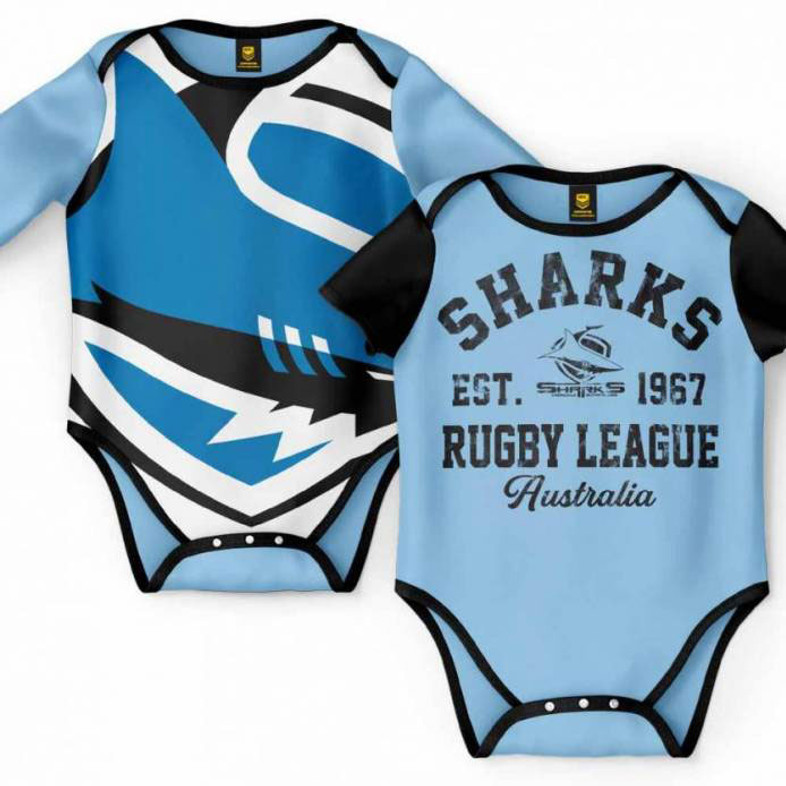 Cronulla Sharks 2-piece Bodysuit / Romper Set - Baby Cronulla Sharks 2-piece Bodysuit / Romper Set - Baby
