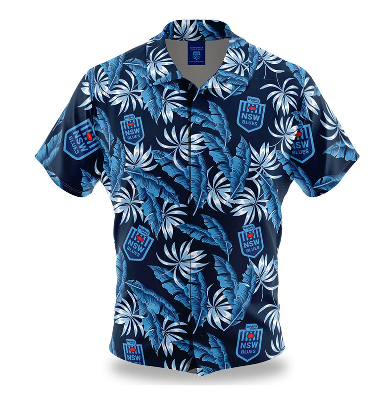 NSW Blues State of Origin 'Paradise' Hawaiian Shirt - Men's NSW Blues State of Origin 'Paradise' Hawaiian Shirt - Men's