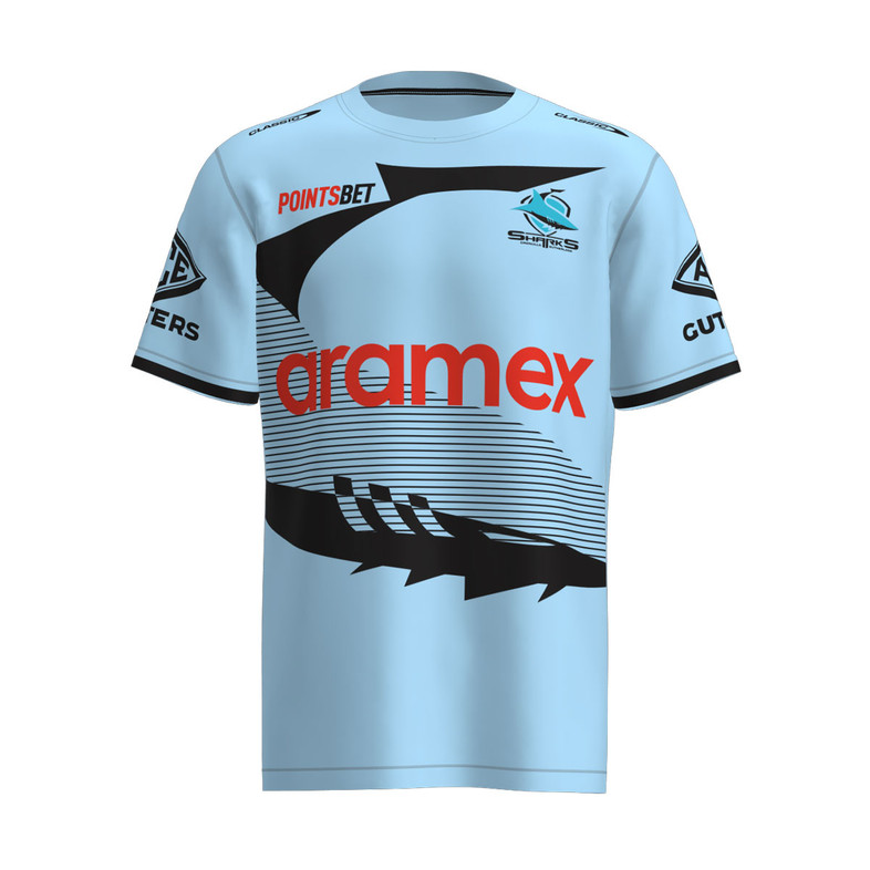 Cronulla Sharks Players Warm-Up Shirt - Men's  Cronulla Sharks Players Warm-Up Shirt - Men's