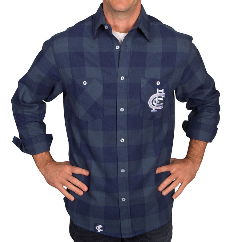 Carlton Blues 'Lumberjack' Flannel Supporter Shirt - Men's Carlton Blues 'Lumberjack' Flannel Supporter Shirt - Men's