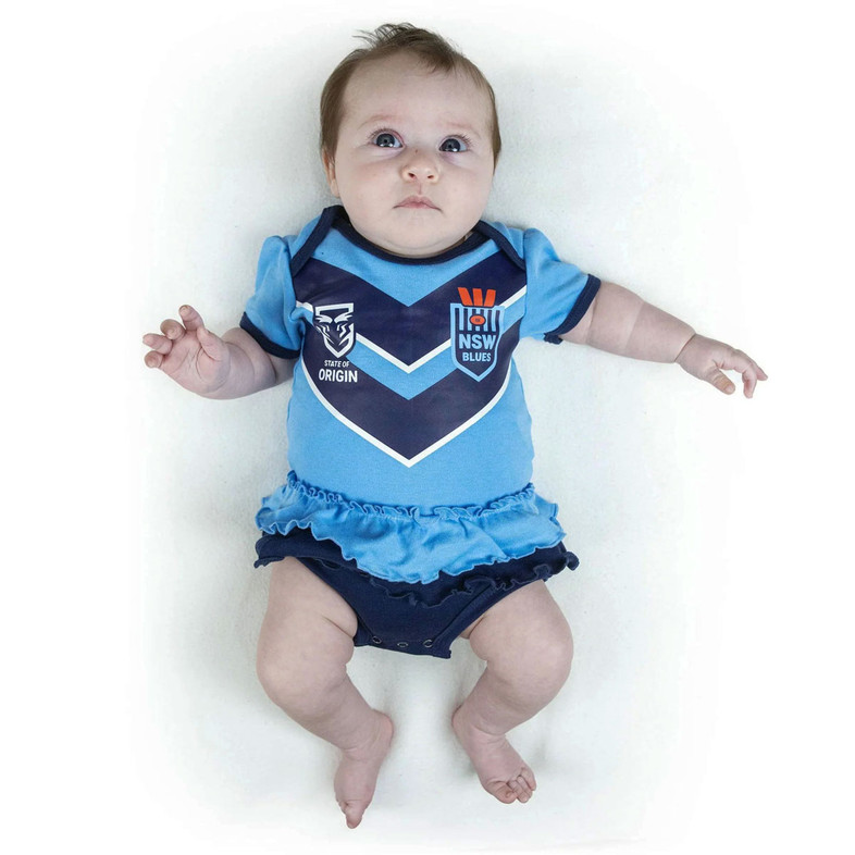 NSW Blues State of Origin Baby Girls Footysuit / Romper
