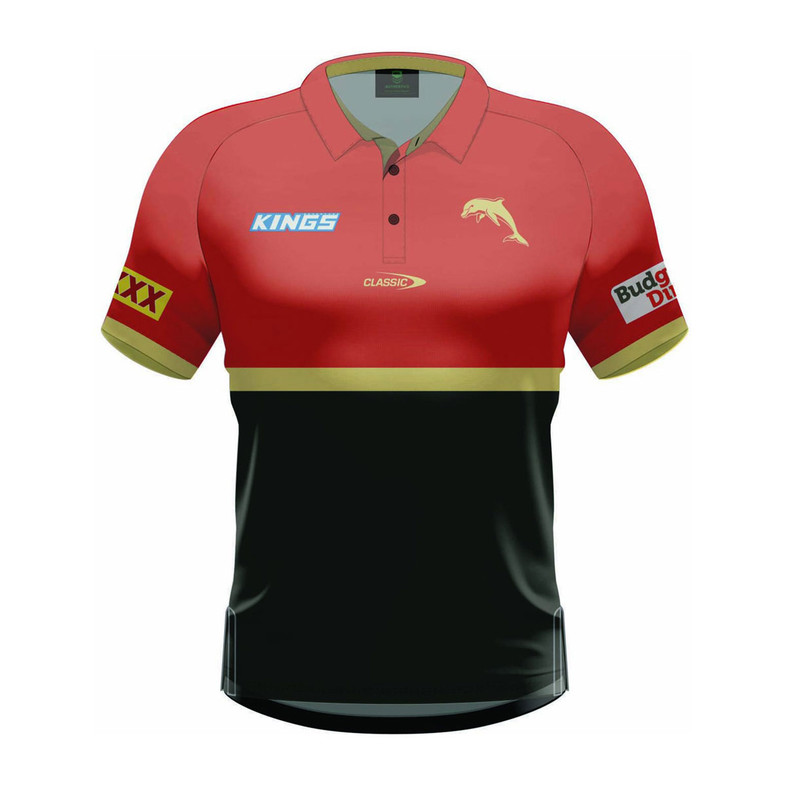 Redcliffe Dolphins 2024 Team Media Polo Shirt - Men's