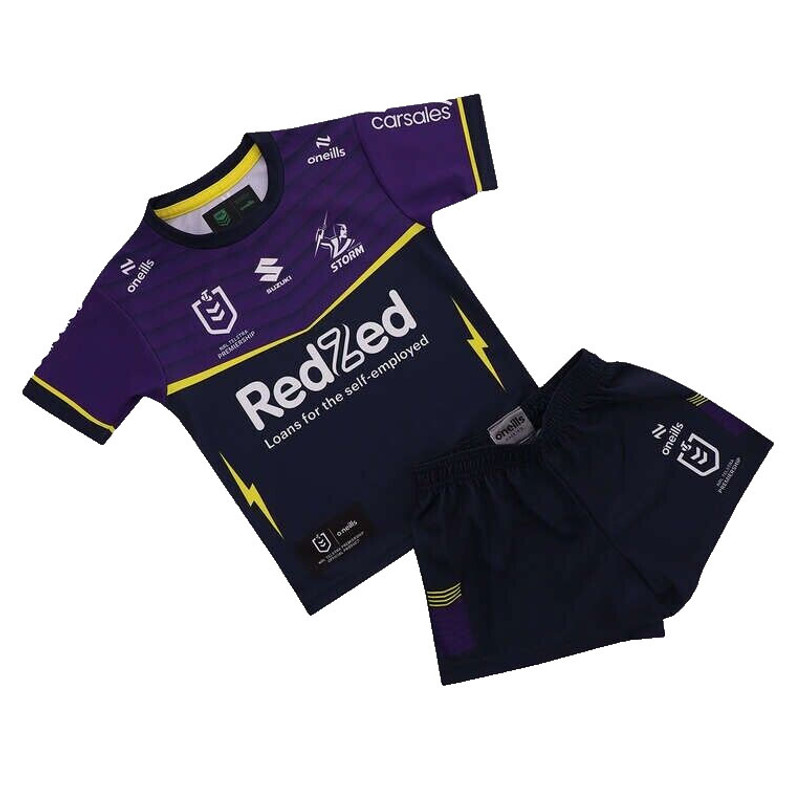 Melbourne Storm Home Jersey Shorts Set - Baby / Toddler / Kids