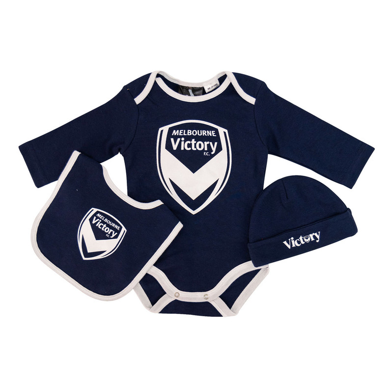 Melbourne Victory Bodysuit, Beanie and Bib Giftset - Baby