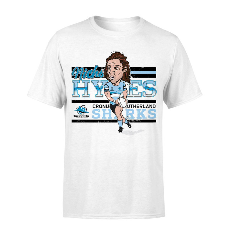 Cronulla Sharks 'Nicho Hynes' Caricature T-Shirt - Men's Cronulla Sharks 'Nicho Hynes' Caricature T-Shirt - Men's