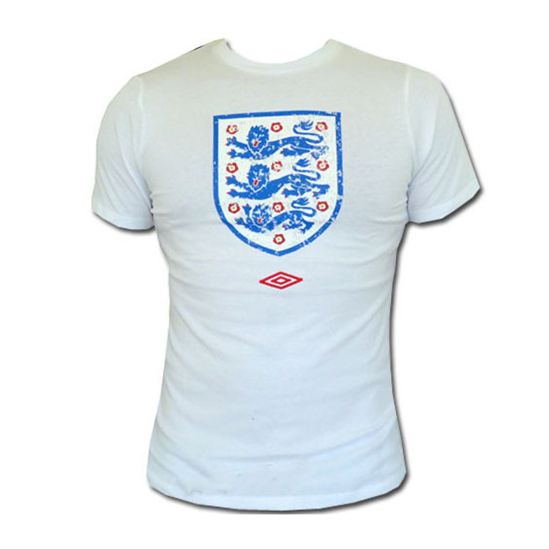 England Football (Soccer) Crest Supporter T-Shirt (White) - Men's