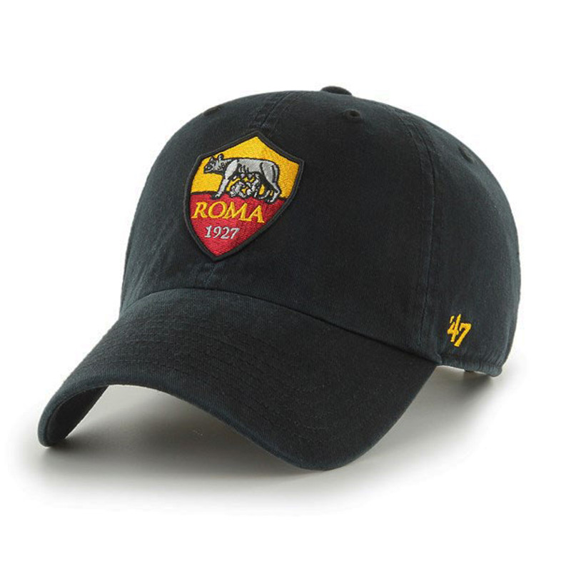 AS Roma FC '47 Brand Clean-Up Cap (Black) - Adult