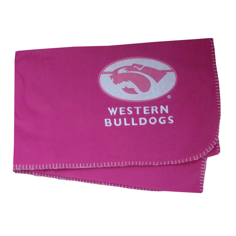 Western Bulldogs Polar-Fleece Throw-Rug / Blanket (Pink)
