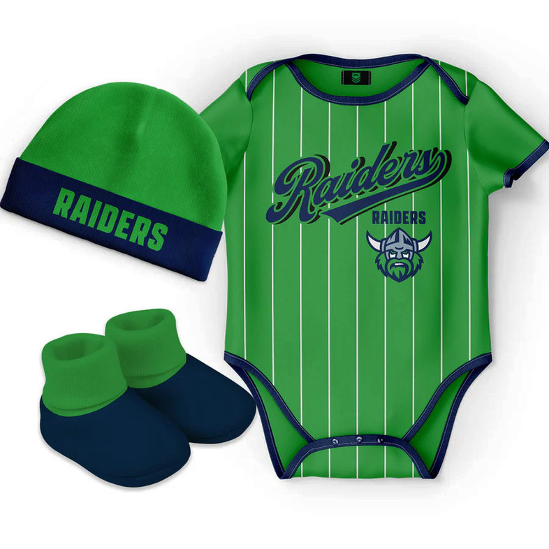 Canberra Raiders 'Lullaby' Bodysuit, Beanie and Bootees Set - Baby