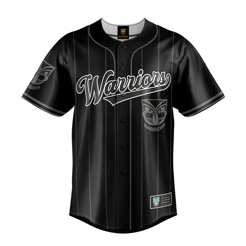 NZ Warriors 'Blackout' Baseball Shirt - Men's