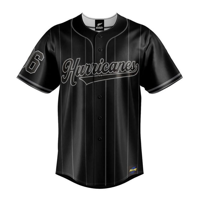 Wellington Hurricanes 'Blackout' Baseball Shirt - Men's