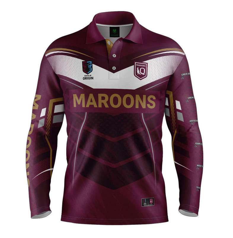 Queensland Maroons State of Origin 'Cyber' Fishing / Outdoors Shirt - Men's