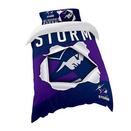 Melbourne Storm Quilt / Doona Cover Set Single Bed OzSportsDirect