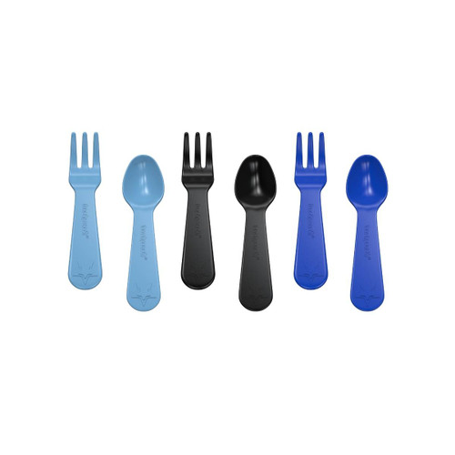 Lunch Punch Spoon & Fork Set - Blue (Set of 3)