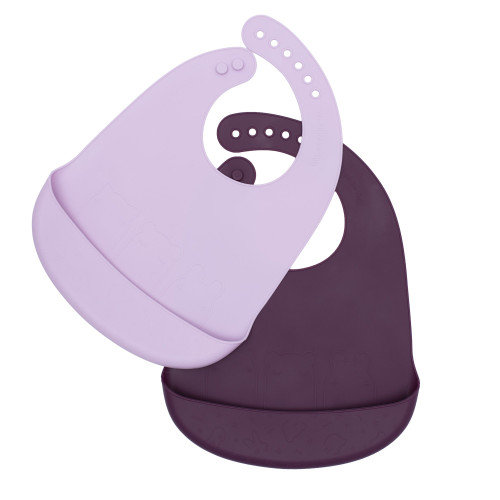 We Might Be Tiny Catchie Bibs - Plum + Lilac