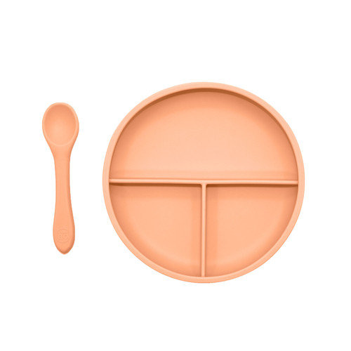 OB Designs Divider Plate & Spoon Set - Peach OB Designs Divider Plate & Spoon Set - Peach