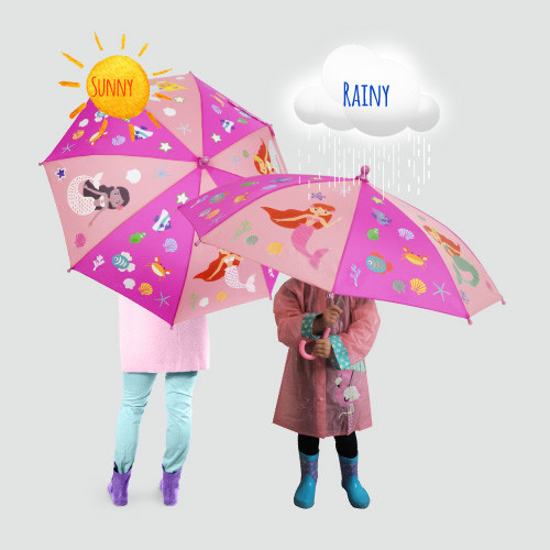 Colour Changing Kids Umbrella - Mermaid