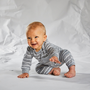 Little Flock of Horrors - Slasher All-In-One - Grey Marle Stripe [LAST ONE LEFT - SIZE 0-3M]