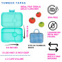 Yumbox Tapas - Bali Aqua with Clear Blue Tray 5 Compartment