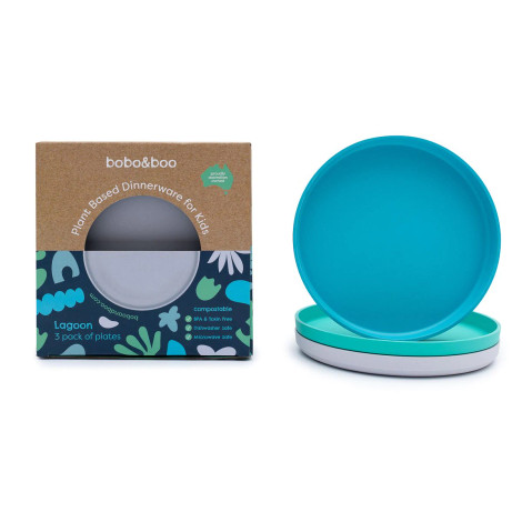 Bobo&Boo Plant Based Plate Set - Lagoon - Bubbalooz
