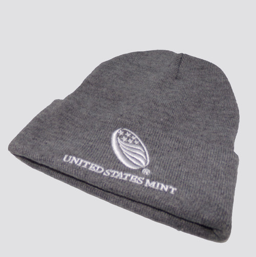 Gray Flip Coin Knit Cap