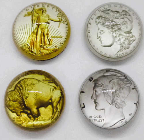 4 Piece Domed Coin Magnet Set