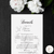 Wedding invitation details card black and white vintage