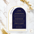 Wedding invitation details card modern gold navy