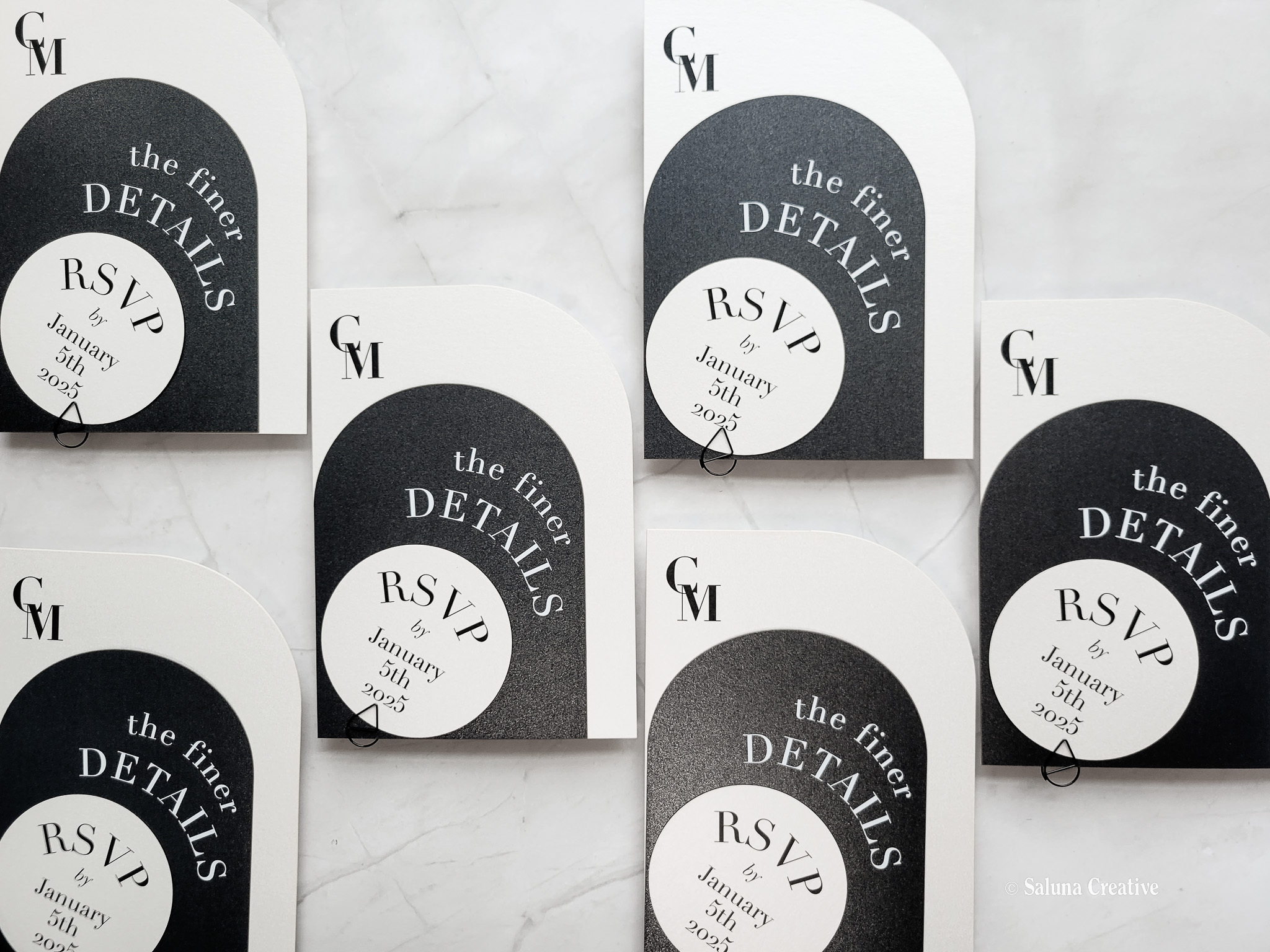 Fun shapes wedding invitations