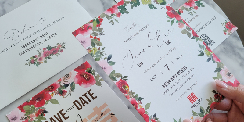 digital color print wedding invitations