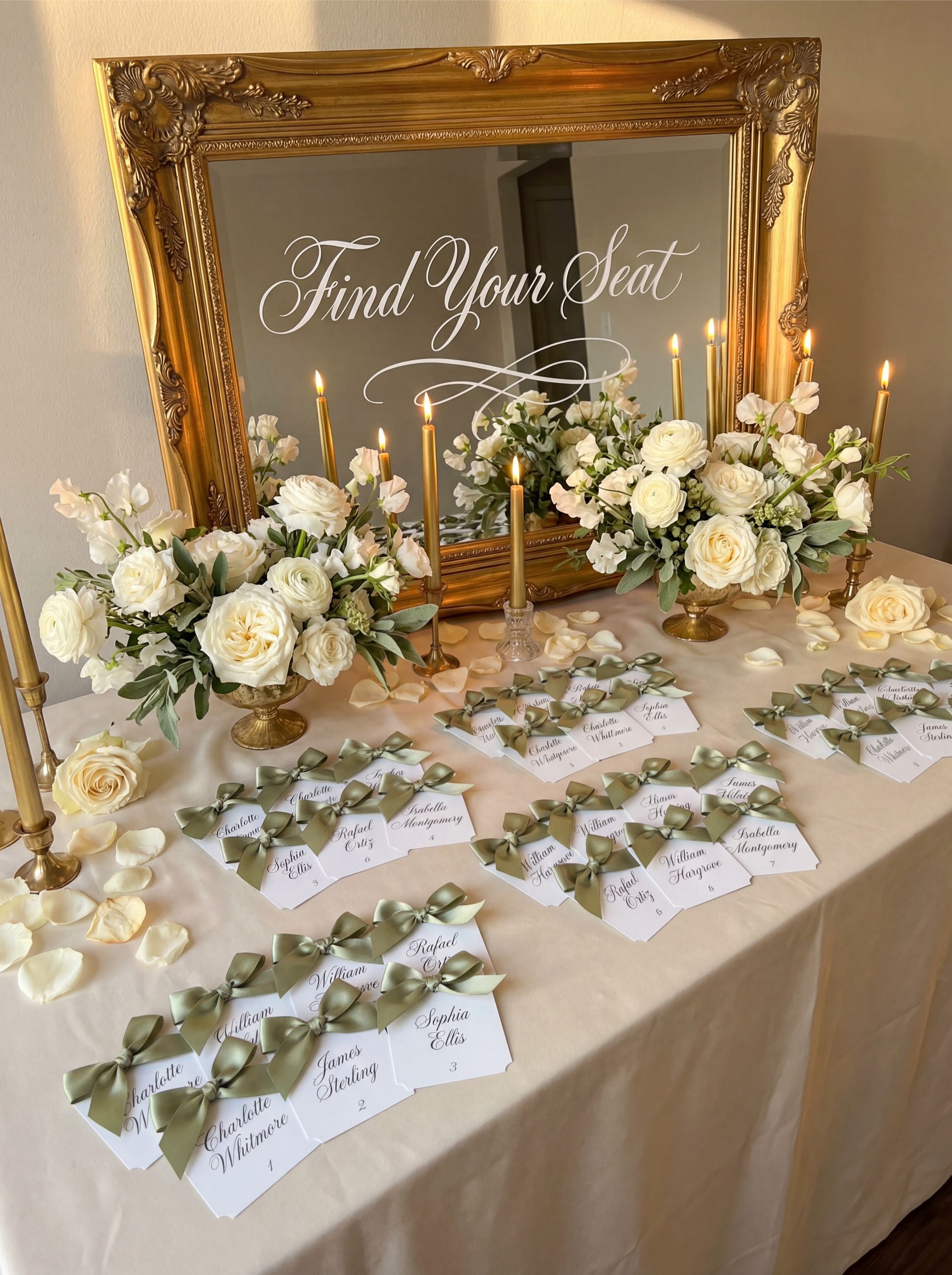 Custom Name Cards on Welcome Table