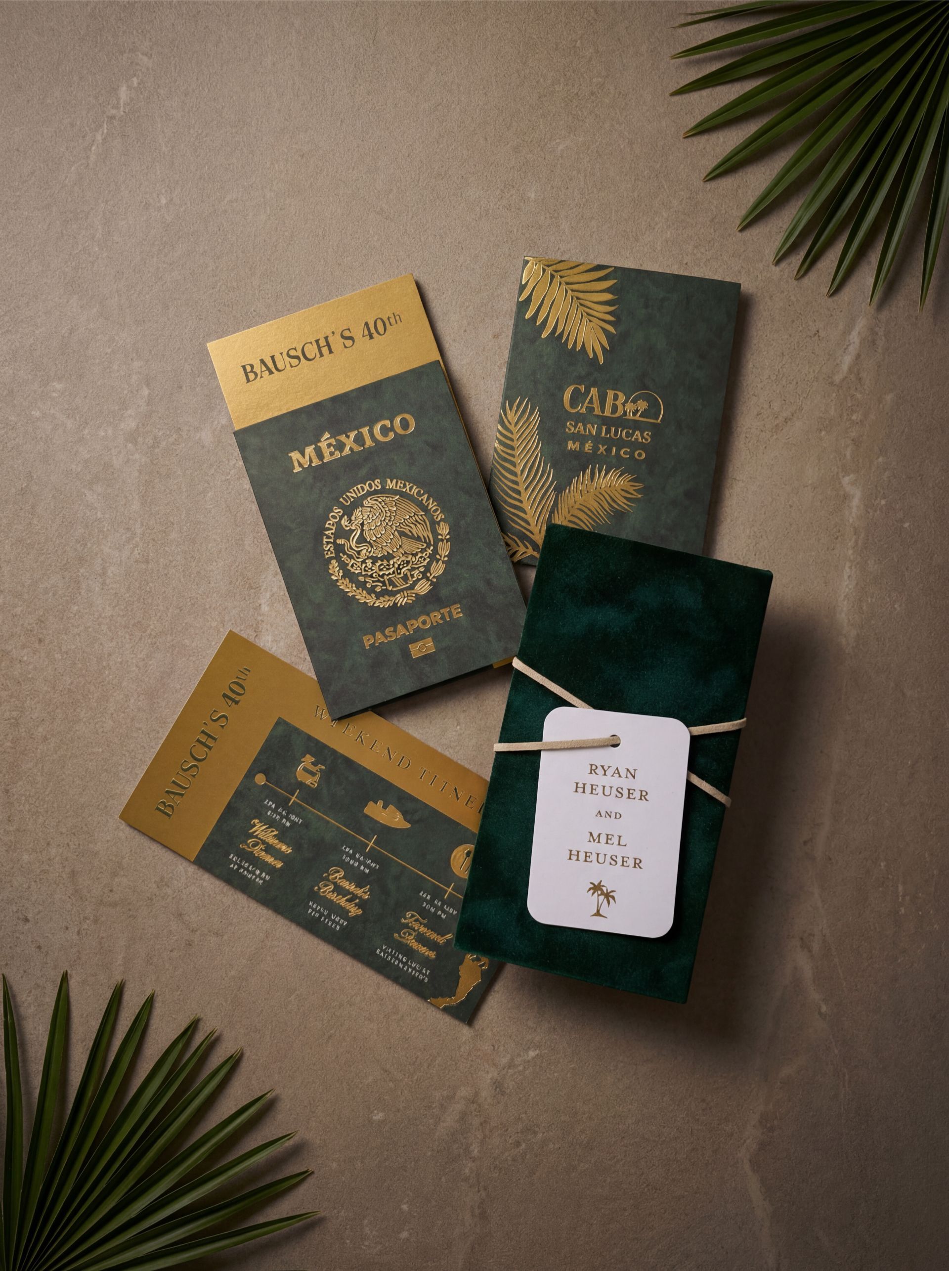 Gold Foil Passport Invitation