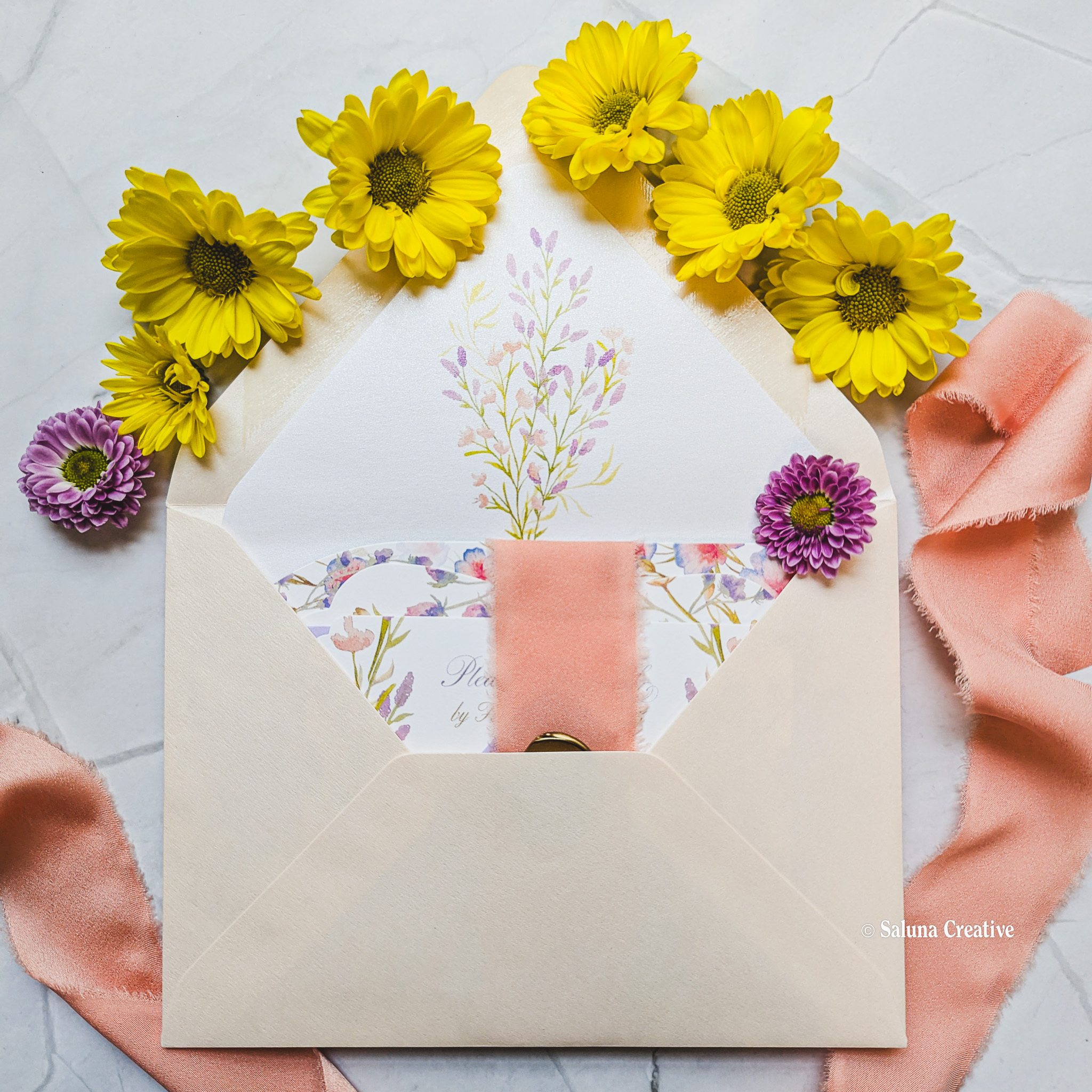 floral wedding invitations