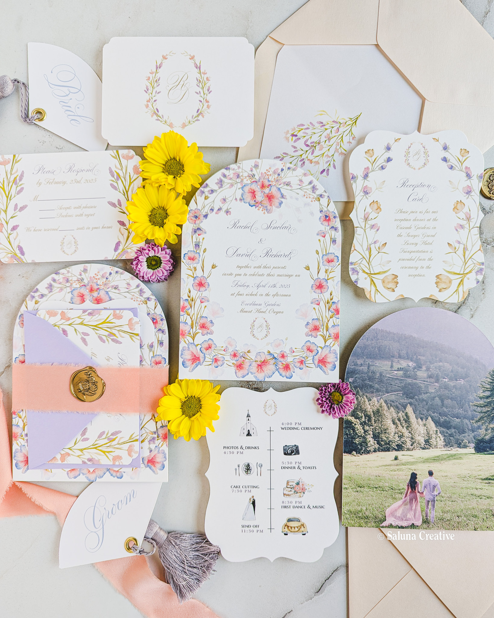 floral vintage invitation