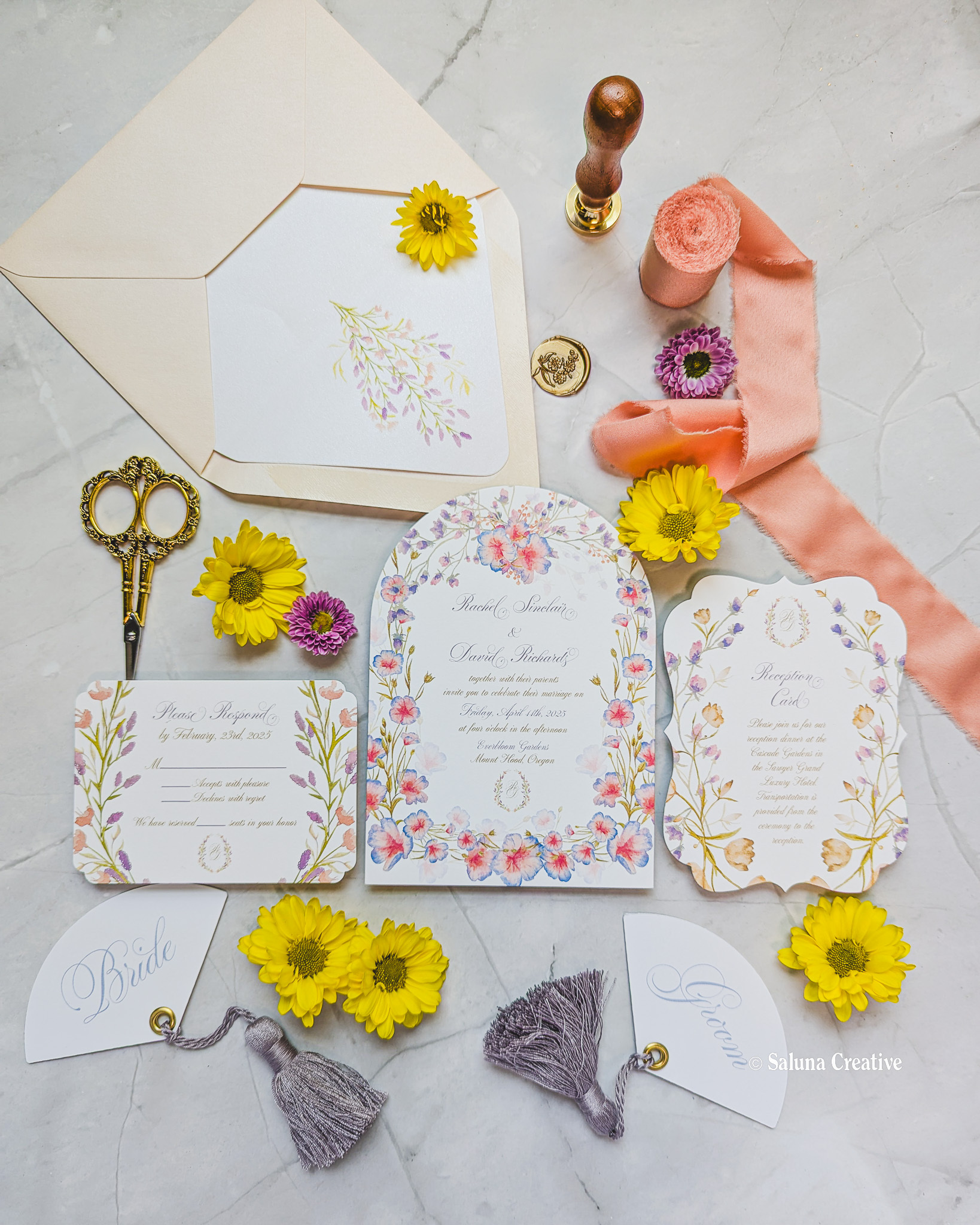 Wedding invitation with wax seal