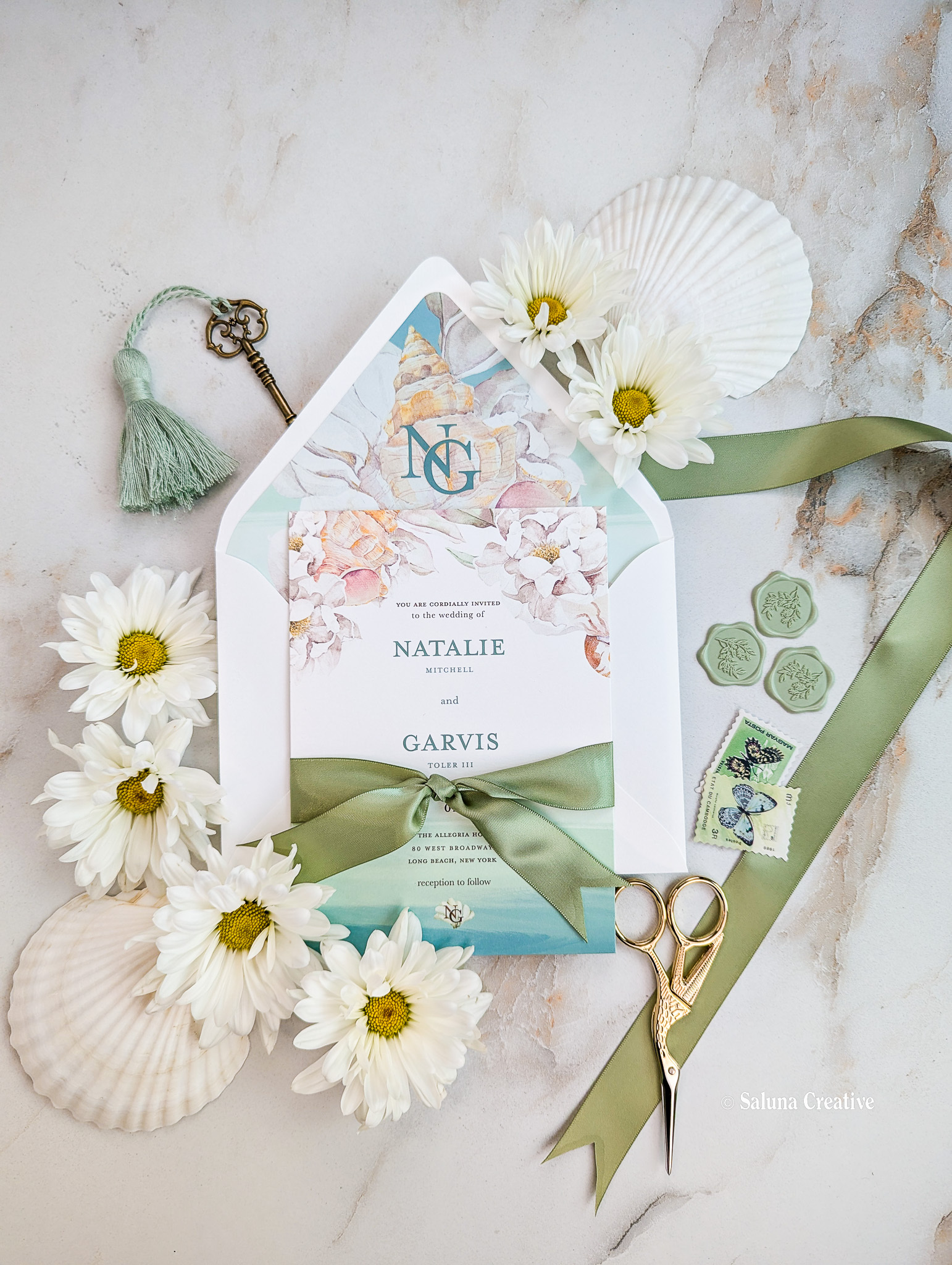 Green Sage Invitation Suite