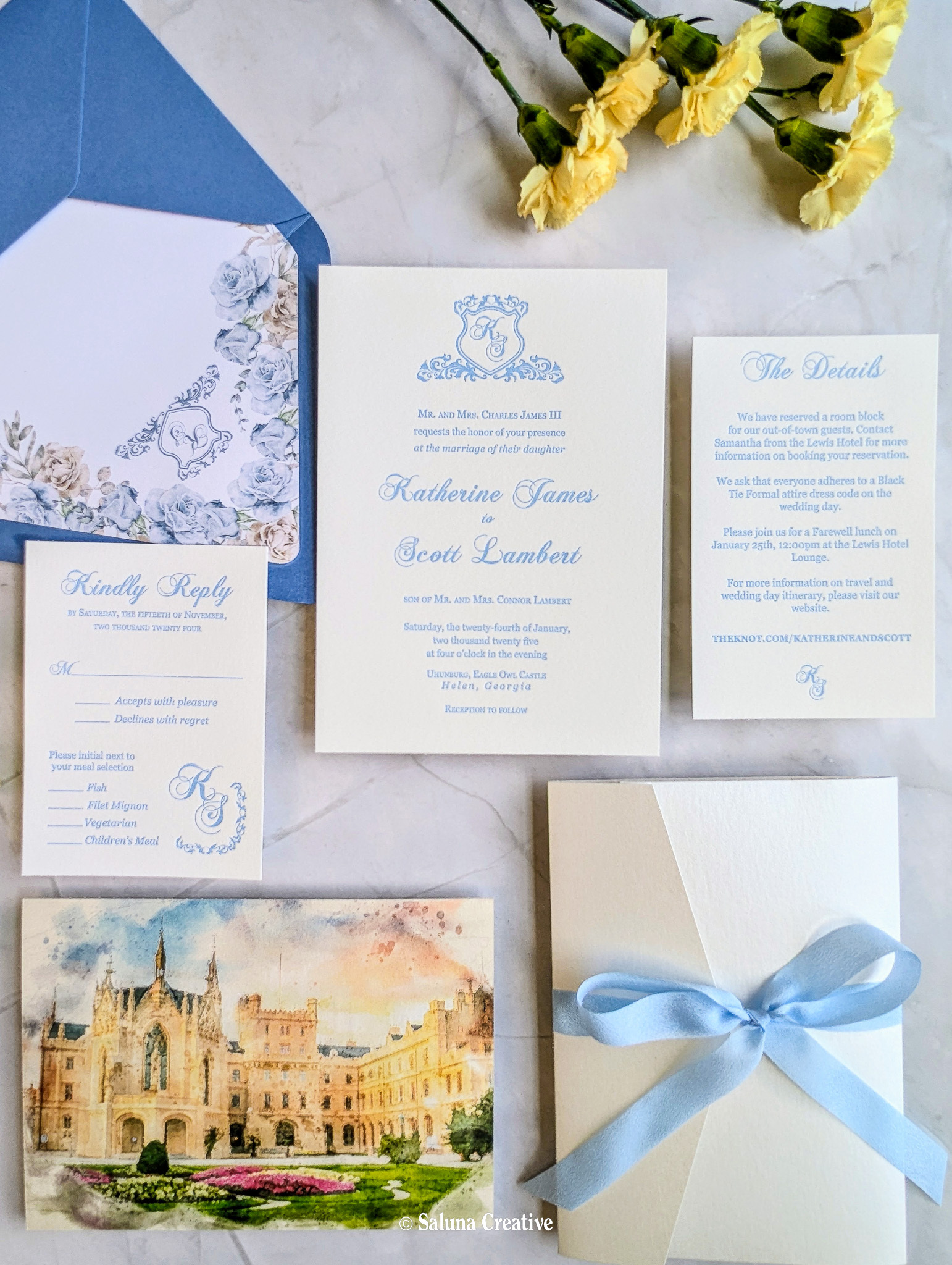 Vintage Letterpress Invitation Suite