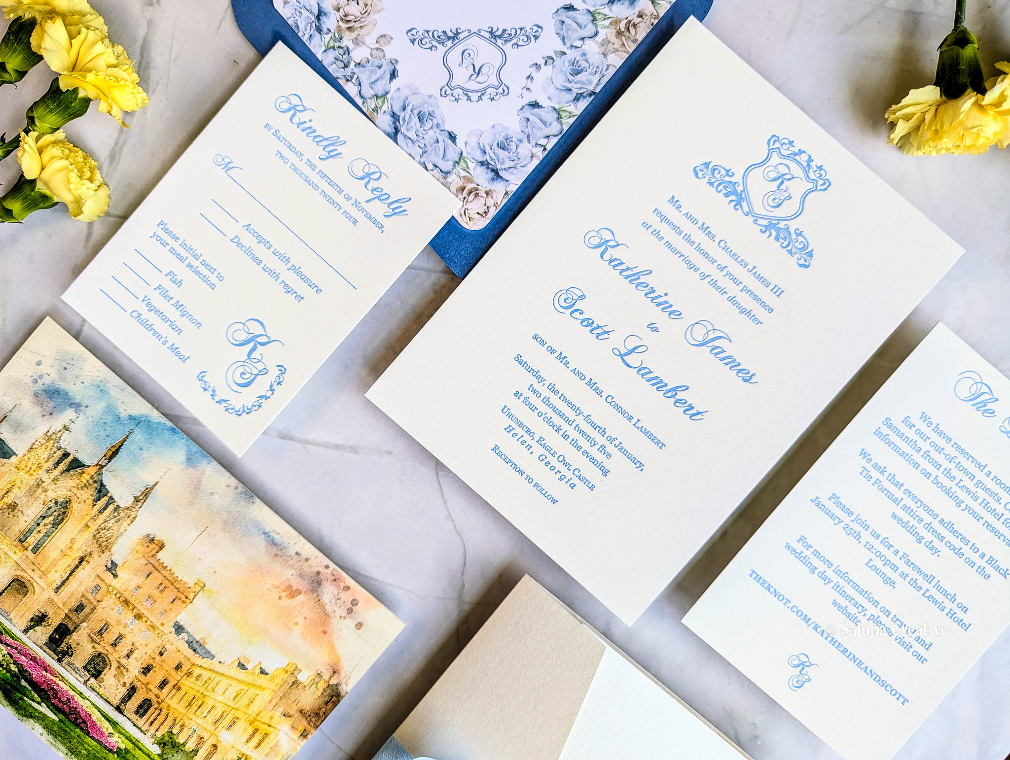 Elegant Letterpress Wedding Invitations
