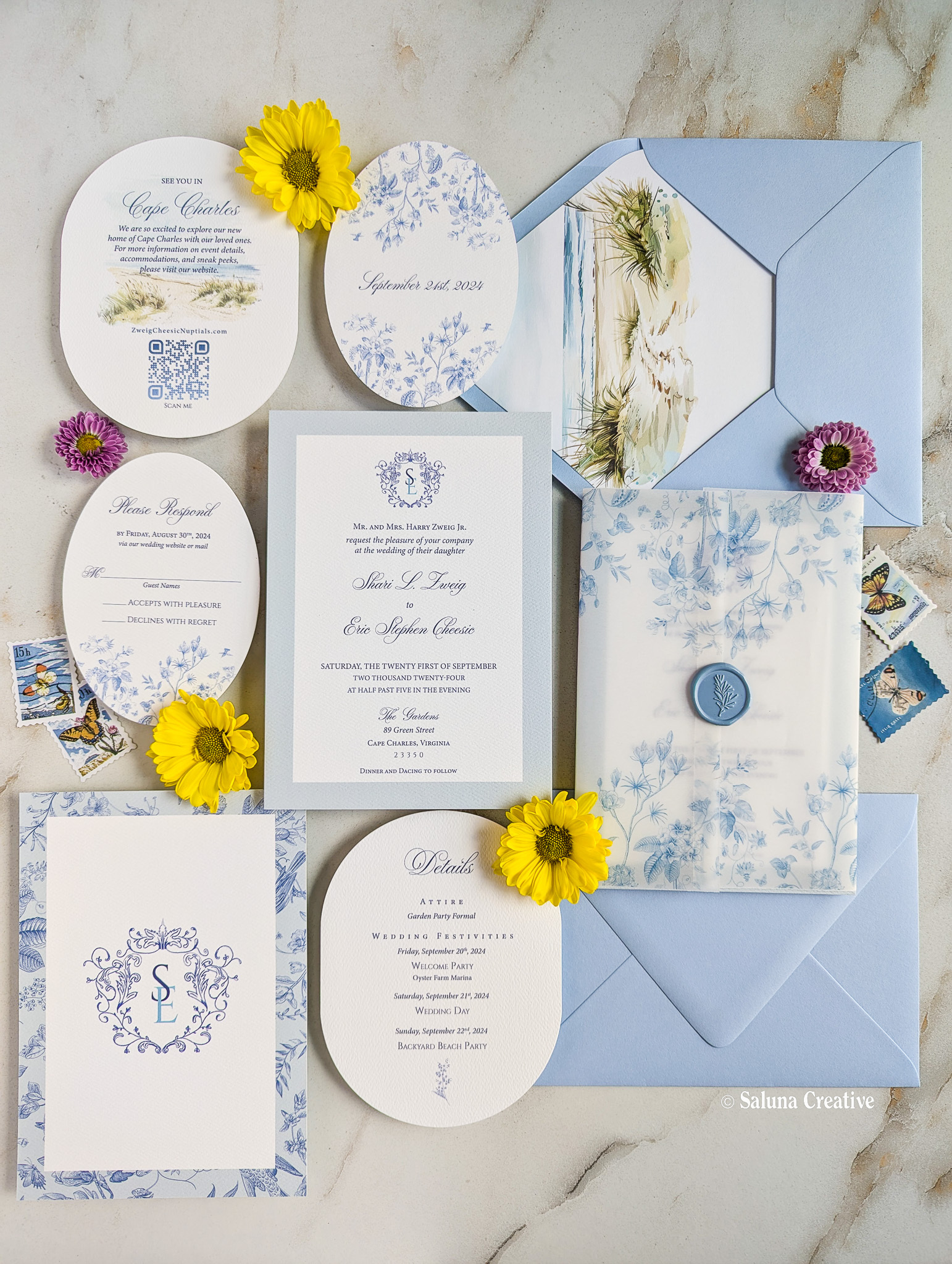 Toile Wedding Invitation Suite