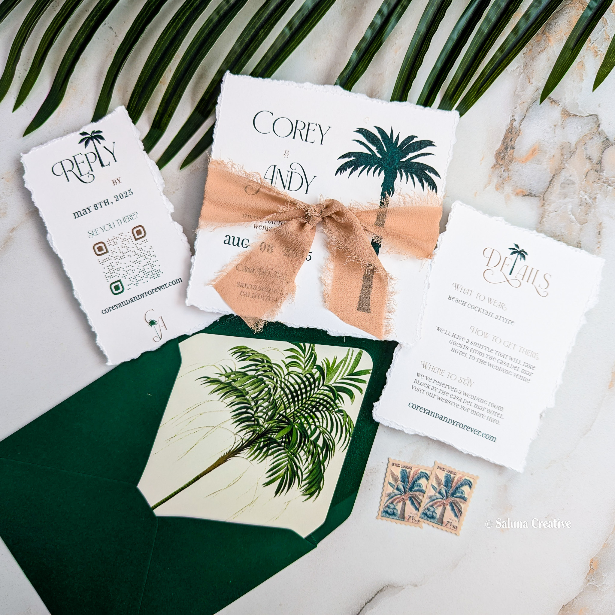 Wedding Invitation Deckled Edge paper
