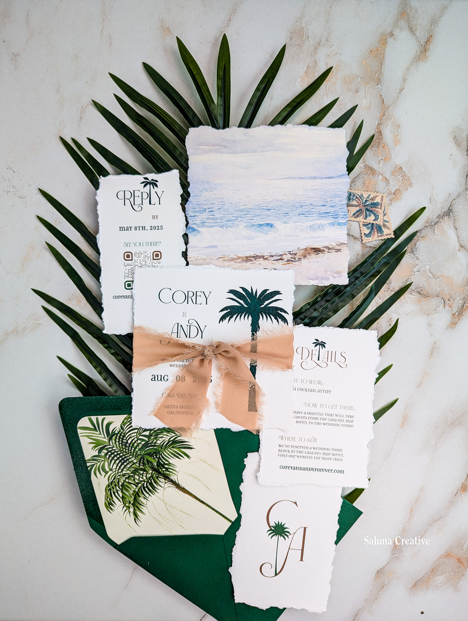 Tropical Green Invitation Suite