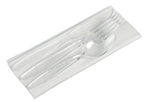 4/1 Disposable Catering cpla Cutlery Set in Kraft Bag - Solia USA