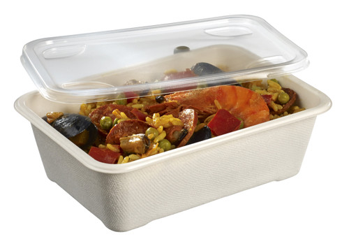 Rectangular container + lid PP 1500ml/50.7oz for To Go and